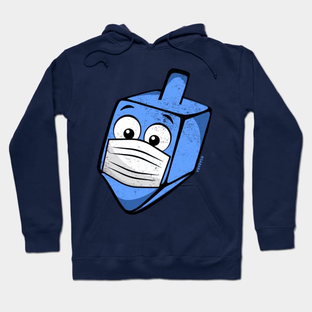 Hanukkah 2020 Dreidel Wearing Face Mask Hoodie by sababa